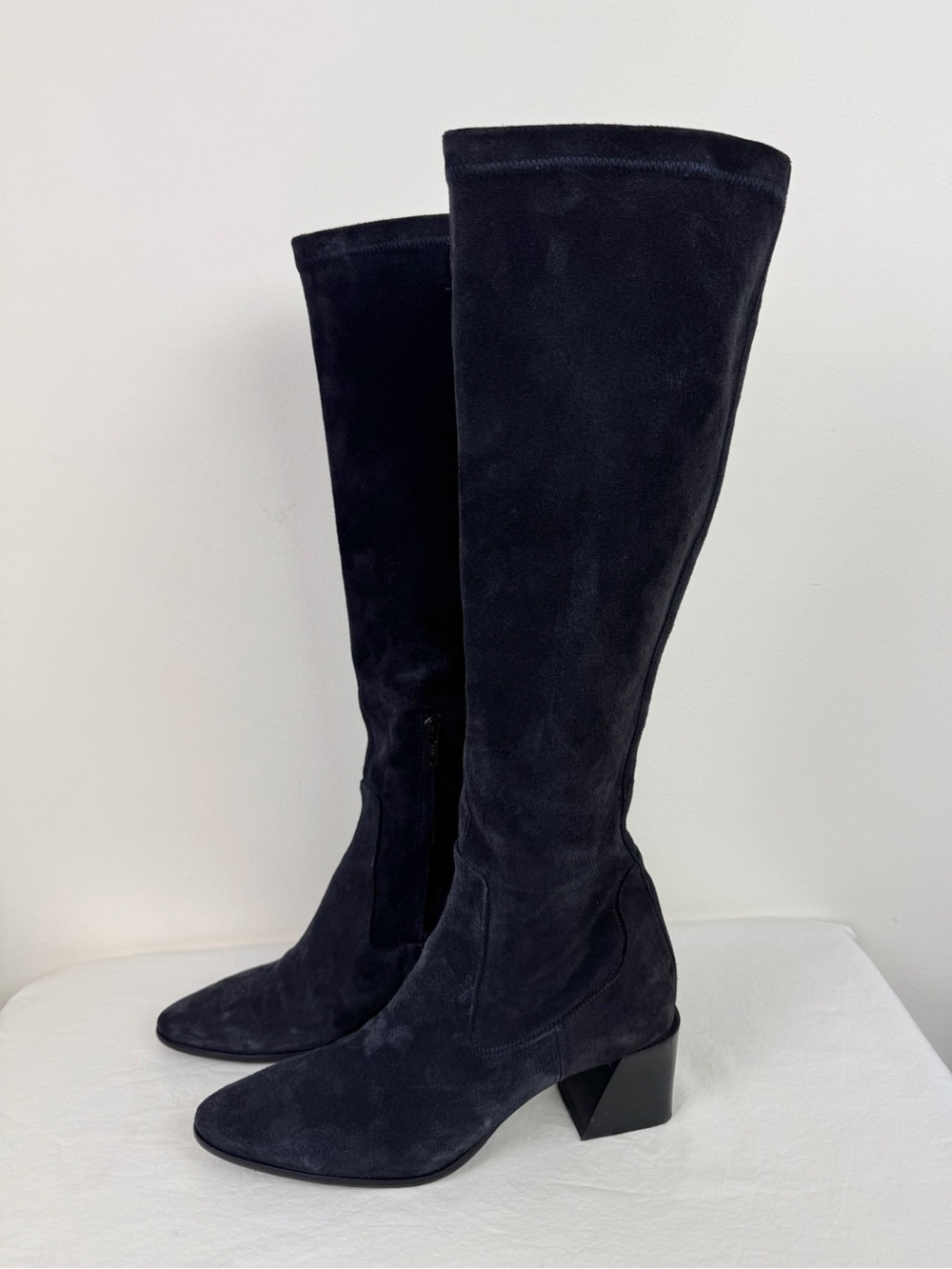 Furla Charcoal Black Suede Tall Boots